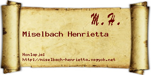 Miselbach Henrietta névjegykártya