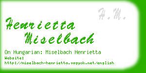 henrietta miselbach business card